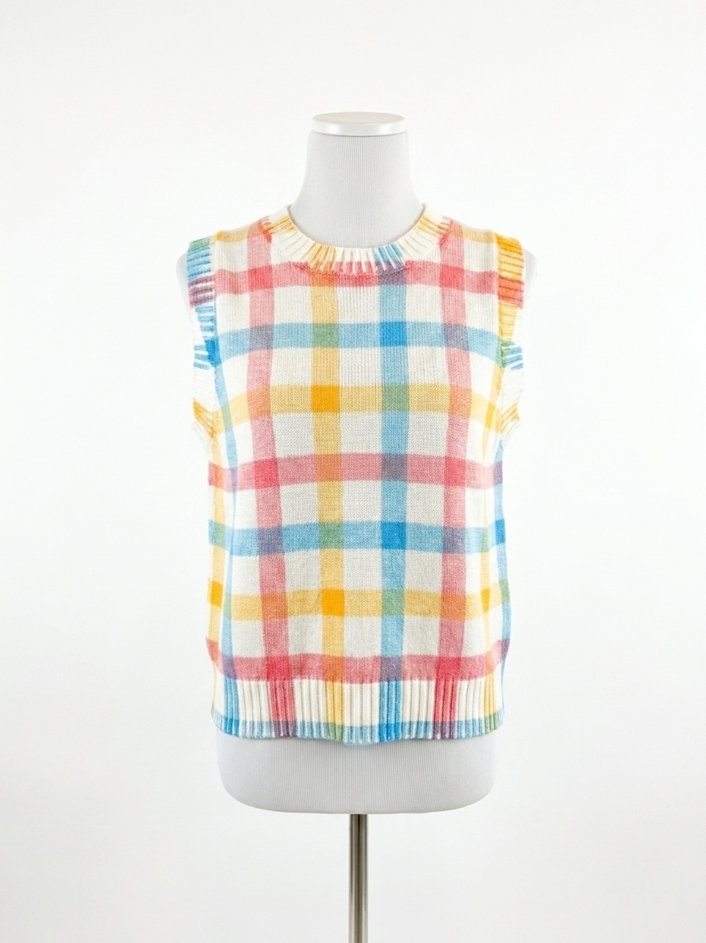 NEW ANNIEWEAR judith plaid sleeveless top in multi